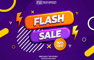 flash sale text effect, font editable, typography, 3d text, for background banner psd