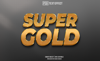 super oro testo effetto, font modificabile, tipografia, 3d testo psd