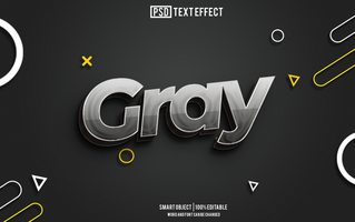 gray text effect, font editable, typography, 3d text psd