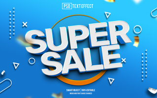 super sale text effect, font editable, typography, 3d text. for background banner psd