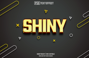 shiny text effect, font editable, typography, 3d text psd