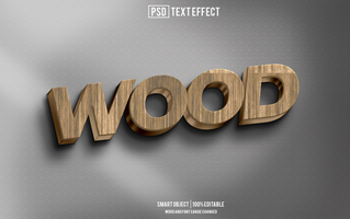 wood text effect, font editable, typography, 3d text psd
