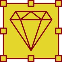 Diamond Glyph Curve Icon vector