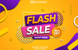 flash sale text effect, font editable, typography, 3d text, for background banner psd