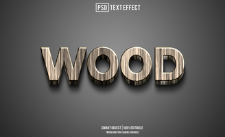 Holz Text Wirkung, Schriftart editierbar, Typografie, 3d Text psd