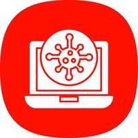 virus glifo curva icono vector