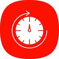 Round Clock Glyph Curve Icon vector