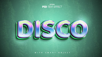 Hologram colorful shiny retro vintage futuristic 3d text effect design psd