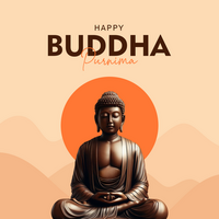 feliz Buda purnima, vesak dia desejos saudações com Buda psd