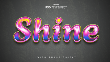 Hologram colorful shiny retro vintage futuristic 3d text effect design psd