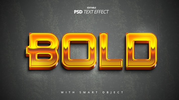 3d green golden boss retro vintage movie title text effect design psd