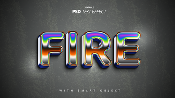 fuego quemar 3d texto efecto película título diseño psd