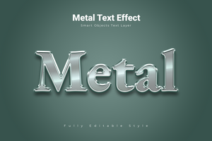 metal texto estilo efecto Bosquejo psd