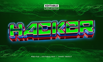 hacker editable texto efecto estilo psd