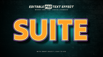 Neon suite text effect style editable psd