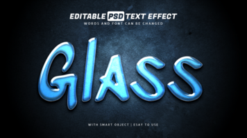 vaso texto efecto editable psd