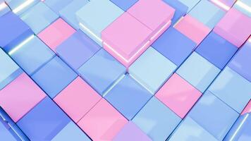 une 3d animation de rose et bleu cubes boucle Animé Contexte video