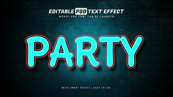 Blau Licht Neon- Party Text bewirken editierbar psd