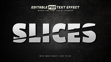 tranche texte effet style modifiable psd