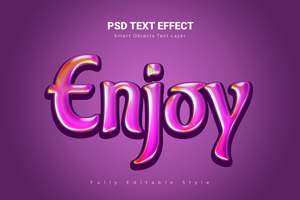 Enjoy Text Style Effect Mockup psd