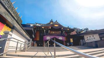 Main hall of Fukagawa Fudodo.Fukagawa Fudodo, a temple in Tomioka, Koto Ward, Tokyo, Tokyo branch of Naritasan Shinshoji Temple in Narita City, Chiba Prefecture. photo
