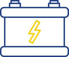 Car Battery Line Two Color Icon vector