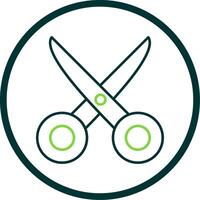 Scissors Line Circle Icon vector