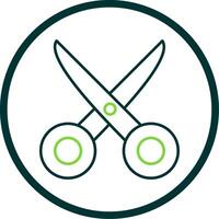 Scissors Line Circle Icon vector