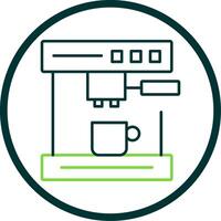 Coffee Machine Line Circle Icon vector