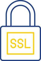 icono de dos colores de la línea ssl vector