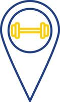 Gym Location Line Two Color Icon vector
