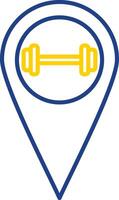 Gym Location Line Two Color Icon vector