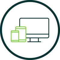 Responsive Design Line Circle Icon vector