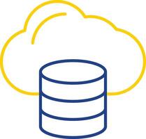 Cloud Data Line Two Color Icon vector