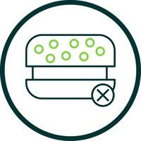 No Fast Food Line Circle Icon vector