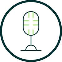 Microphone Line Circle Icon vector