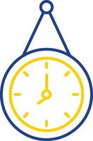 Wall Clock Line Two Color Icon vector