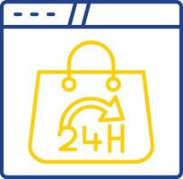 24 Hours Line Two Color Icon vector