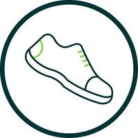 Running Shoes Line Circle Icon vector