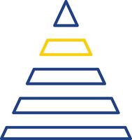 Pyramid Chart Line Two Color Icon vector