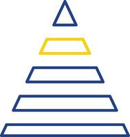 Pyramid Chart Line Two Color Icon vector