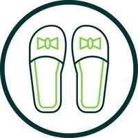 Slippers Line Circle Icon vector