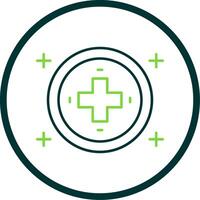 hospital firmar línea circulo icono vector