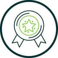 Medal Line Circle Icon vector