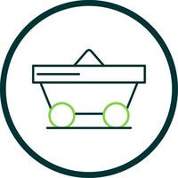 Trolley Line Circle Icon vector