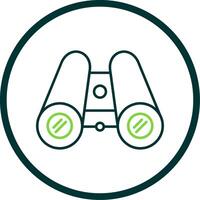 Binoculars Line Circle Icon vector