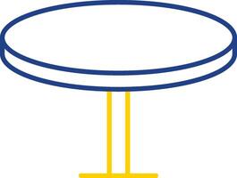 Round Table Line Two Color Icon vector