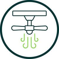 Ceiling Fan Line Circle Icon vector
