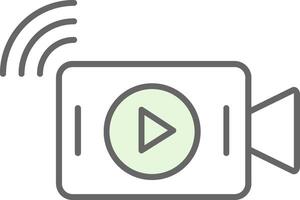 Live Stream Fillay Icon vector