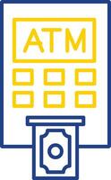 Atm Machine Line Two Color Icon vector